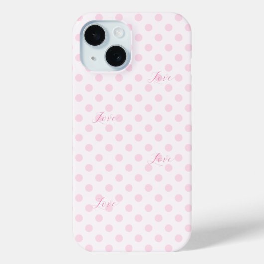 Coques Case-Mate iPhone Love Pois Motifs roses (Verso)
