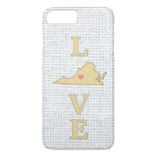 Coque Case-Mate Pour iPhone LOVE Virginia State Map Coeur mobile
