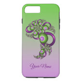 Coques Case-Mate iPhone Lovely Rose Green Hearts Nom fractal Abstrait (Dos)