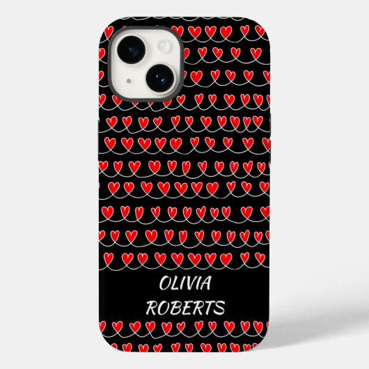 Coques Case-Mate iPhone Loves élégant Red Hearts Motif Personnalisé (Verso)