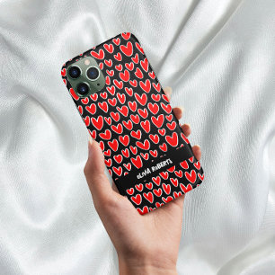 Coque Pour iPhone 14 Loves élégant Red Hearts Motif Personnalisé