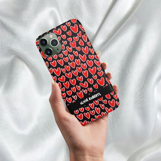 Coques Case-Mate iPhone Loves élégant Red Hearts Motif Personnalisé