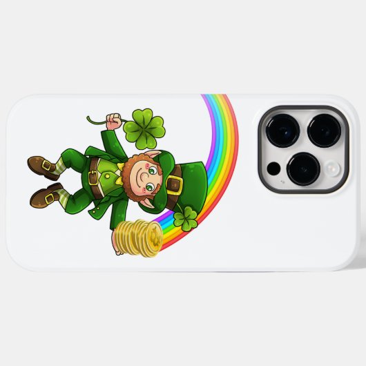 Coques Case-Mate iPhone Lucky Bitcoin Rainbow Leprechaun (Verso (horizontal))