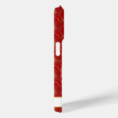 Coques Case-Mate iPhone Lucky Cat With Red Flowers Monogrammed (Verso / Droite)