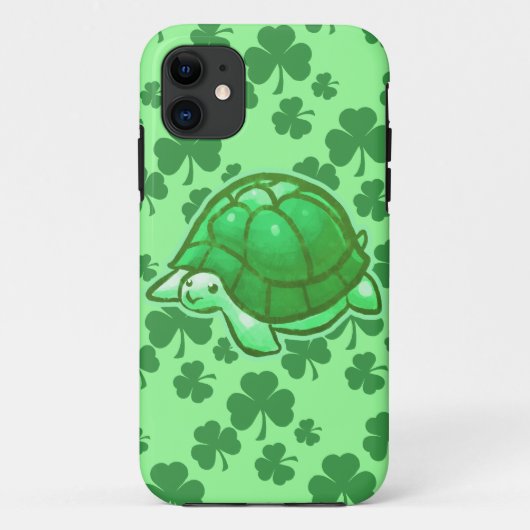 Coques Case-Mate iPhone Lucky Green Clover Turtters (Dos)