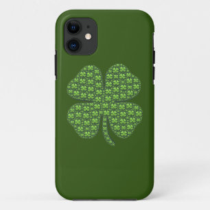 Coque iPhone 11 Lucky Irish Clover Dark Green