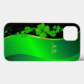 Coques Case-Mate iPhone Lucky Shamrock Faux glitter (Verso (horizontal))