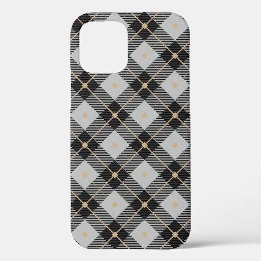 Coques Case-Mate iPhone Lumberjack Black Gris Plaid Motif (Verso)