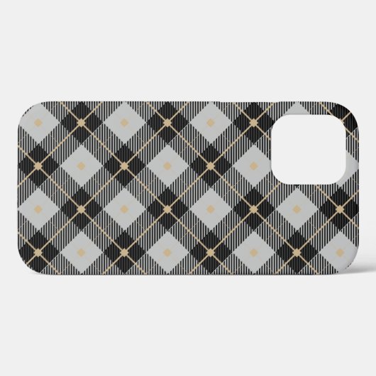 Coques Case-Mate iPhone Lumberjack Black Gris Plaid Motif (Verso (horizontal))