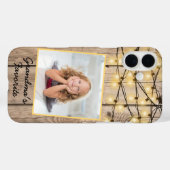 Coques Case-Mate iPhone Lumière de luciole en bois rustique Photo Carré pe (Verso (horizontal))