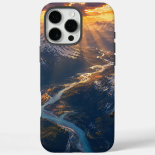 Coques iPhone 16 Pro Max Lumière dorée sur la rivière alpine