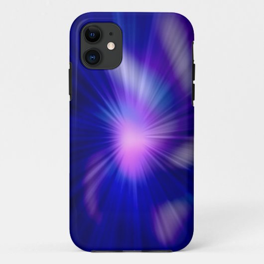 Coques Case-Mate iPhone Lumière fractale abstraite bleue (Dos)