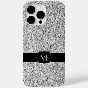 Coques Pour iPhone Lumière grise argentée scintille paillettes Monogr