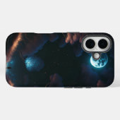 Coques Case-Mate iPhone Lumière noire et lune (Verso (horizontal))
