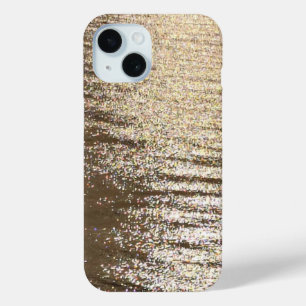 Coque Pour iPhone 15 Lumière sur l'eau Reflets dorés Art abstrait
