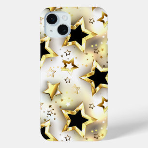 Coque iPhone 15 Mini Lumière transparente avec étoiles or