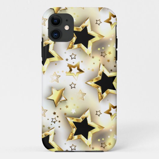 Coques Case-Mate iPhone Lumière transparente avec étoiles or (Dos)