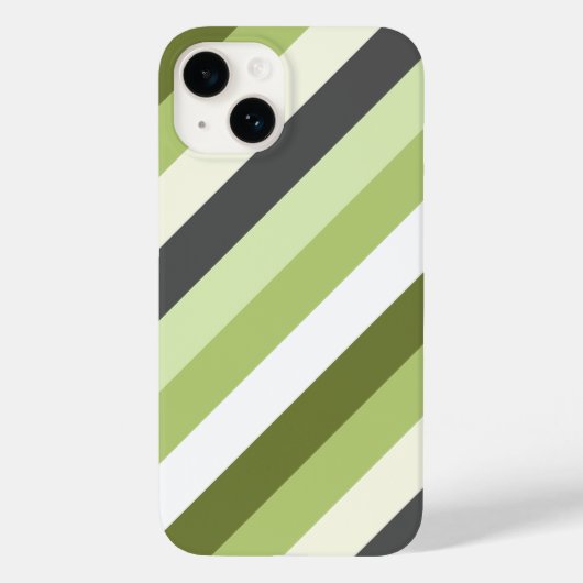 Coques Case-Mate iPhone Lumière Vert Oblique Stripes Moderne tendance (Verso)