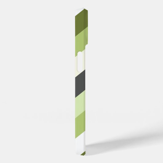 Coques Case-Mate iPhone Lumière Vert Oblique Stripes Moderne tendance (Verso / Droite)