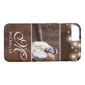 Coques Case-Mate iPhone Lumières à cordes de bois rustique | (Dos (Horizontal))
