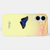Coques Case-Mate iPhone Lumières de café d'ailes de papillon Morpho Bleu P (Verso (horizontal))