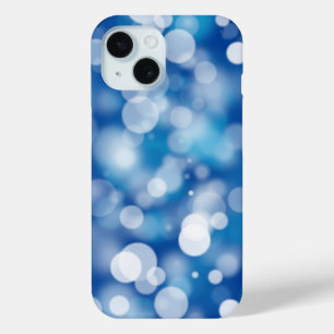 Coque Pour iPhone 15 Lumières de fête à bokeh bleu