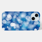 Coques Case-Mate iPhone Lumières de fête à bokeh bleu (Verso (horizontal))