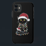 Case-Mate iPhone Case Lumières de Noël Amoureux de les chats amusantes<br><div class="desc">Lumières de Noël Amoureux de les chats amusantes</div>