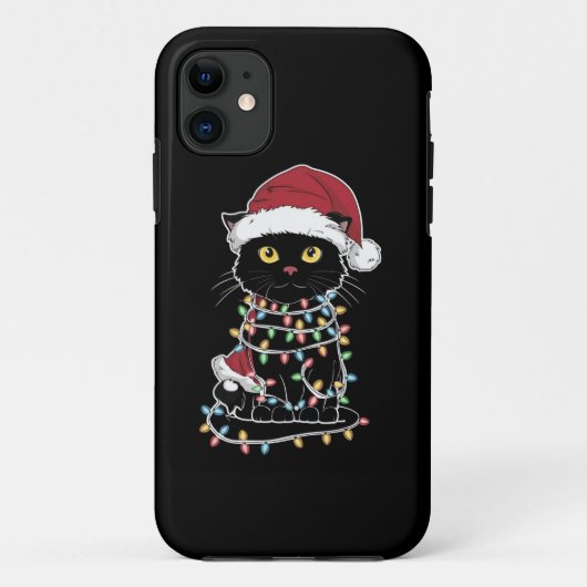 Coques Case-Mate iPhone Lumières de Noël Amoureux de les chats amusantes (Dos)