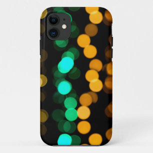 Coque iPhone 11 Lumières floues orange vert et jaune
