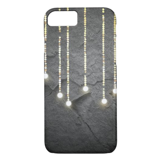 Coques Case-Mate iPhone lumières suspendues brillant sur roche gris ardois (Dos)