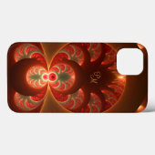 Coques Case-Mate iPhone Lumineuse abstrait moderne fractal Art Initiales (Verso (horizontal))