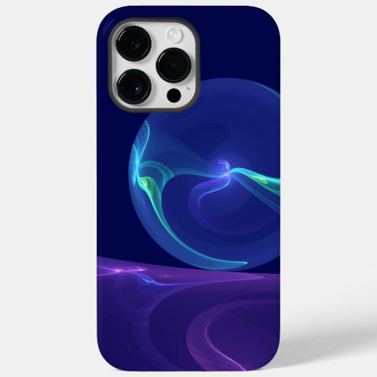 Coques Case-Mate iPhone Lumineuse Bleu Violet Rêve Abstrait Fractal Art (Verso)