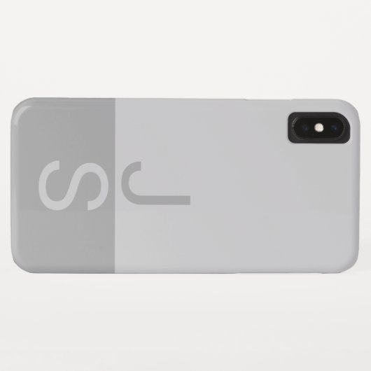 Coques Case-Mate iPhone Lumineuses Gris & Gris Initiales Modernes Monogram (Dos (Horizontal))