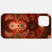 Coques Case-Mate iPhone Lumineuses Initiales d'art fractal Abstrait (Verso (horizontal))
