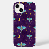 Coques Case-Mate iPhone Luna Moth Céleste Lune & Étoiles Violet (Verso)