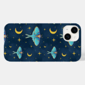 Coques Case-Mate iPhone Luna Moth Céleste Lunes et étoiles Marine (Verso (horizontal))