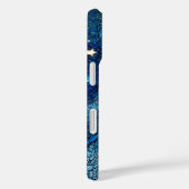 Coques Case-Mate iPhone Lune argentée en verre bleu (Verso / Droite)