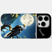 Coques Case-Mate iPhone Lune bleue et aigle nocturne (Verso (horizontal))