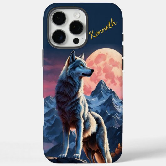 Coques Case-Mate iPhone Lune brille sur le loup hurlant (Verso)