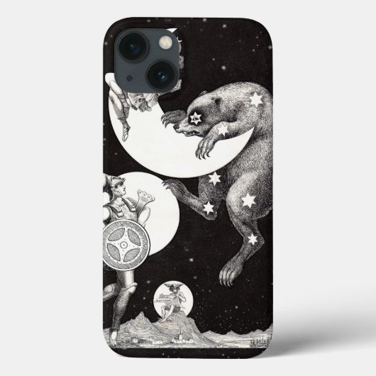 Coques Case-Mate iPhone Lune céleste ciel Univers Dieu Nuit Illustration (Verso)