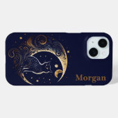 Coques Case-Mate iPhone Lune de chat mystique - Cadeau Celestial personnal (Verso (horizontal))