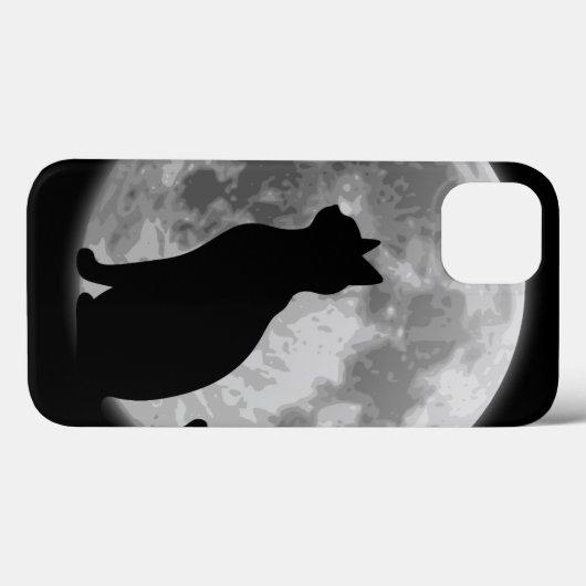 Coques Case-Mate iPhone Lune et chat noir (Verso (horizontal))