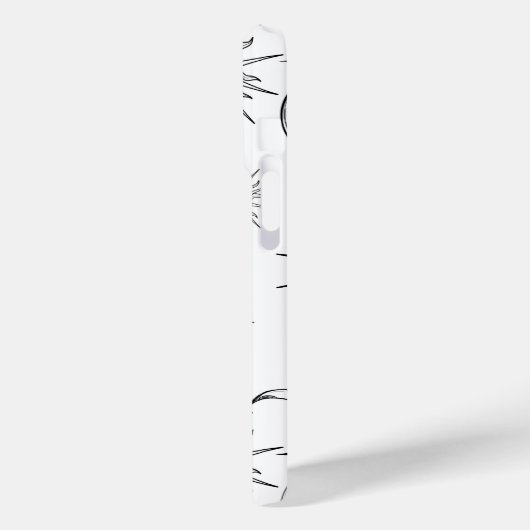 Coques Case-Mate iPhone Lune et étoiles blanches et noires (Verso / Gauche)