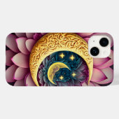 Coques Case-Mate iPhone Lune et étoiles Lotus Fleur Création (Verso (horizontal))