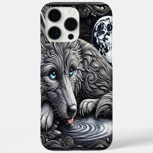 Coques iPhone 16 Pro Max Lune Loup Blanc Merveilleux