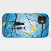 Coques Case-Mate iPhone Lune lunaire avec chats (Dos (Horizontal))