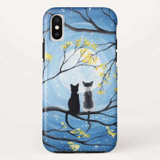 Coques Case-Mate iPhone Lune lunaire avec chats (Dos)