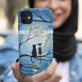 Coques Case-Mate iPhone Lune lunaire avec chats Ajouter un nom