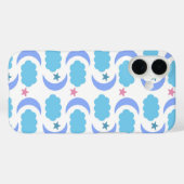 Coques Case-Mate iPhone Lune Nuages Étoiles Motif Bleu pourpre (Verso (horizontal))